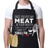 Exclusivo Transfronterizo Delantal Negro para Hombre con Estampado de Letra Divertida, Bolsillo, Banda para el Cuello Ajustable, Impermeable, Delantal de Cocina