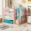 Suporte para Armazenamento de Arquivos, Cesto Organizador Multifuncional para Mesa, Caixa Organizadora de Mesa, Suporte para Livros, Estante de Escritório, Armazenamento de Dados