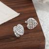 Pendientes de plata de ley 925 con cara brillante y diseño de amor para niñas, con flores y coches brillantes, estilo coreano Dongdaemun, muy populares.