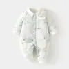 Macacão de Bebê para Meninas, Novo Estilo Outono e Inverno, Algodão Acolchoado, Roupa de Algodão Engrossada e Quente para Meninos
