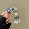 Nuevo Pasador de Flores de Estilo Chino con Borla Larga, Pinza para Flequillo Lateral para Mujer, Adorno para el Cabello Retro Hanfu