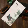 Paño de Cocina al por Mayor Paño de Cocina de Alto Nivel para Té Kung Fu Esterilla para Té Estilo Chino Pintada Tendencia Nacional Engrosada Absorbente de Agua No Suelta Pelusa No se Desvanece Esterilla para Té
