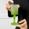 Estilo Ins Verde Degradado Francés Grabado Copa de Cristal de Nicho de Alto Valor Hogareño Lujo Accesible Retro Copa de Champán