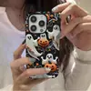 Estilo Lindo Americano Halloween Fantasmita Manzana 18 Funda de Teléfono Broma iPhone17 Película 2 en 1 Carcasa Exterior