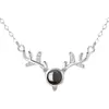Collar de Proyección de Memoria Mismo Amor de Douyin Collar Te Amo en 100 Idiomas Joyería de Plata Transfronteriza para Mujer