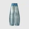 Nanxia Disfraz Nuevo Retro Americano Onda de Agua Denim Desgastado Hip-Hop para Hombre Holgados de Pierna Ancha Casual