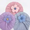 Novo Gorro Jacquard de Cor Pura para Bebê, Gorro de Flor Fofa para Bebê, Chapéu Fetal Macio e Confortável para Crianças para Todas as Estações