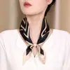 Nuevo Pañuelo de Seda Suave Estilo Francés Ol Profesional, Bufanda para Cuello con Cierre Magnético sin Nudo, Estilo Old Money, Accesorio de Traje de Lujo Ligero