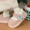 Sapatos de Inverno Femininos Menina Coração Mary Jane Feijão Xadrez Amor Ursinho Fofo Criativo Velcro Plataforma Sapatos de Algodão