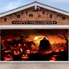 Faixa de Porta de Garagem de Halloween Transfronteiriça Personalização de Faixa 2025 Nova Bandeira de Horror para Garagem Tecido de Fundo Decorativo para Atmosfera