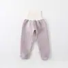 Calças Quentes para Bebê para Primavera e Outono, Cintura Alta, Proteção da Barriga, Calças com Abertura no Gancho, Algodão Puro para Recém-Nascidos, Calças de Outono Espessas Classe A, Leggings