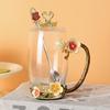 Tazas de Esmalte al por Mayor del Fabricante, Estilo Nuevo para Mujer, Alto Valor Estético, Tazas de Té con Flores para el Hogar, Vasos de Agua Exquisitos para la Oficina, Uso para Maestros