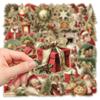 50 piezas de pegatinas navideñas retro para laptop, libro de cuentas a mano, funda para teléfono móvil, decoración de taza termo, pegatinas impermeables para bricolaje