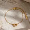 Lele Jewelry Pulseira de Coração Simples em Aço Inoxidável Europeia e Americana Popular Nicho Design de Coração de Pêssego Joia Simples Versátil para Mulheres