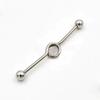 Nuevo e-commerce transfronterizo acero inoxidable doble oreja clavo círculo único barra transversal clavo de oreja punk personalidad largo barbell perforación