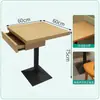 Sofá de Terraza de Montaje en Pared Estilo Restaurante de Té de Hong Kong Mesa y Silla para Restaurante Temático Silla de Madera Maciza para Hotel Comercial