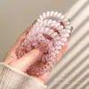 Elástico de cabelo tipo cordão de telefone dopamina estilo coreano para meninas, simples, não machuca o cabelo, corda de cabelo, corda de cabelo com senso de design nicho, elástico