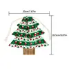 Bolsa con cordón impresa en forma de árbol de Navidad, adornos navideños, decoraciones para ambiente de fiesta en ventana, decoraciones navideñas