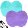 Almofada de Limpeza para Pincéis de Maquiagem de Silicone Caixa em Formato de Coração Ovo de Lavar Pincéis Ferramenta Portátil de Lavagem para Pincéis de Maquiagem Beleza Limpeza