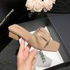 Sandalias Yd-23 Huidong Yixinda con Diseño Plisado tipo Nube y Punta Cuadrada Francesa Tacón Grueso para Mujer Verano