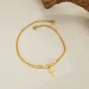 Lele Jewelry Estilo Ins Europeu e Americano Venda Cruzada Mais Vendida Tornozeleira de Pérola de Concha Estilo Férias no Oceano Personalizado Joia de Pé para o Pé Ouro 18K