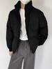 Abrigo acolchado de algodón estilo Hong Kong de invierno para hombre, abrigo grueso y cálido de pan, abrigo deportivo informal de marca de moda, abrigo atractivo de color sólido con cuello alto de algodón