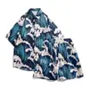 Conjunto de Camisa Floral de Manga Corta y Shorts para Hombre Casual Bonito Conjunto de Dos Piezas Vacaciones en la Playa Top Holgado