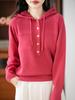 Camiseta de punto básica holgada casual con capucha para mujer de principios de otoño, Tops interiores de primavera y otoño, Suéteres de moda para mujer de talla grande de otoño e invierno