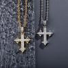Europeu e americano cross-border novo T quadrado diamante farpado retro cross hip hop pingente colar masculino e feminino moda joias de moda