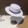 Sombrero de Paja de Ala Plana para Mujer, Sombrero de Sol de Ala Plana Estilo Francés para Viajes de Verano y Vacaciones, Sombrero de Sol para Protección Solar en la Playa