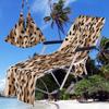 Funda para silla de playa transfronteriza funda para silla de playa de microfibra serie leopardo con impresión digital 3D