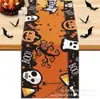 Toalha de mesa de Halloween transfronteiriça nova com esqueleto, abóbora e morcego, decoração de casa, toalha de mesa, toalha de mesa de centro