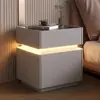 Nuevo Modelo 2026 Mesa de Noche Flotante Inteligente con un Toque de Lujo Ligero y Gama Alta, Diseño Moderno Simple, Carga Inalámbrica y Almacenamiento Seguro para la Mesita de Noche