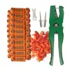 Kit de Brincos Amazon Style com Texto, Alicate para Brincos, Chave de Agulha, Brincos Veterinários, Suprimentos para Gado, Etiquetagem Temu