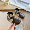Botines Vintage para Niñas 2026 Otoño Nuevos Botas Antideslizantes de Suela Suave para Niños Botas de Cuero de Moda Versátiles para Bebé