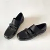 Versión coreana 2026 de elegantes zapatos Mary Jane con 5 cm de aumento de altura interna, nuevo estilo con velcro, zapatos de vestir versátiles retro para primavera y otoño con punta cuadrada