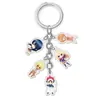 Periférico de animación comida alabarda espíritu llavero de acrílico colgante cinco juegos de muñeca lindo joyería transparente