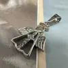 Pendente de Anjo de Aço Inoxidável Europeu e Americano Pingente Punk de Personalidade Tendência da Moda Feminina Pingente de Cruz com Diamante de Aço Titânio