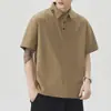 Roupas Masculinas Xintang 2026 Verão Nova Camisa Polo Masculina com Gola Reversível, Manga Curta, Leve, Marca da Moda, Camisa Polo de Manga Três Quartos