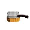 Gris ahumado vidrio resistente al calor pasamanos de madera taza de feria estilo japonés taza pública pasamanos lateral Mar de té resistente a alta temperatura pasamanos lateral de té alto boro