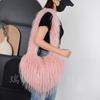 Fornecendo Novas Bolsas de Pelúcia em Formato de Coração de Pele Sintética com Franjas, Bolsas de Ombro Estilo Coreano, Bolsas de Coração de Amor Modernas e Fashion
