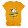 Amazon Em Estoque Simples Gola Redonda Casual Estampa de Letras Baseball Feminina Camiseta Bananas Estilo Europeu e Americano Solta Manga Curta