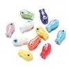 Cerâmica Esmaltada Peixinho Fofo Estrela de Cinco Pontas Coração Olho em Formato de Coração Contas Perfuradas DIY Pulseira Pulseira Colar Contas