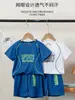 Traje de Verano para Niñas Ropa Deportiva de Secado Rápido de Manga Corta y Pantalones Cortos Conjunto de Dos Piezas para Niños Ropa Deportiva de Malla Fina