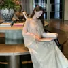 Foto Real de un Nuevo Vestido Transparente Inspirado en el Zen de Estilo Chino para Mujer, Impresionante Conjunto de Dos Piezas con un Vestido Camisola Debajo