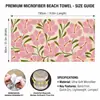 Toalla de playa de forro polar de doble cara, magnética, secado rápido, absorbente de agua y a prueba de arena, toalla cojín para asiento de coche de doble uso, diseño de flor de hibisco, personalizable con tu propio diseño
