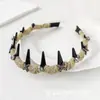 Tanqinglin Moda Strass Tela Tridimensional Satén Retorcido Diadema Corona Alta Adelgazante Facial Diadema Diadema