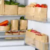 Saco de papel kraft espesso para embalagem de alimentos, saco para armazenamento de frutas e vegetais na geladeira, saco de papel à prova de óleo para embalagem de pão e lanches, à prova d'água