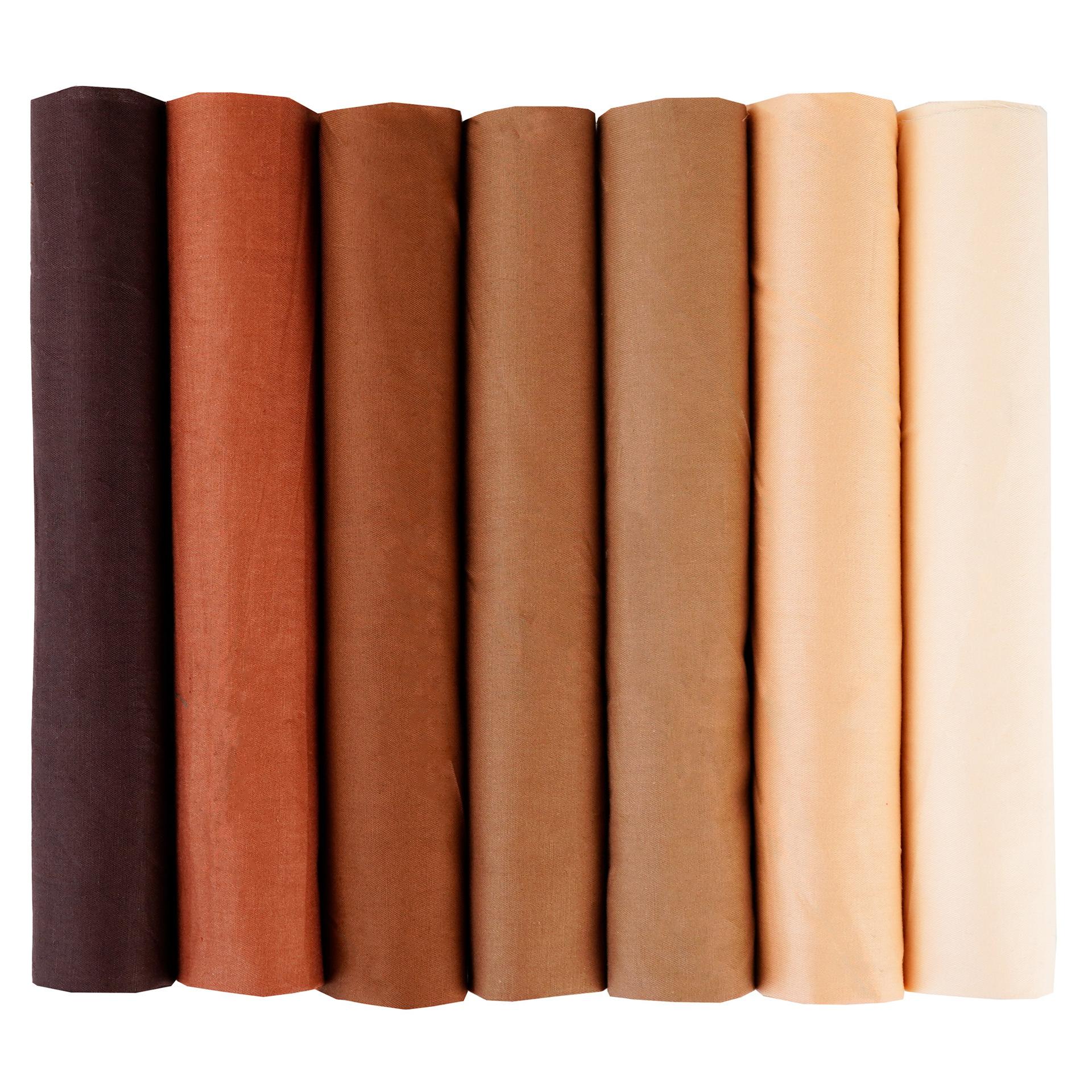 咖啡色纯色斜纹拼布布组