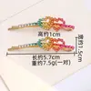 Grampo de Cabelo Colorido Geométrico da Moda com Strass, Presilha Redonda para Meninas, Acessório de Cabelo para Parte de Trás da Cabeça